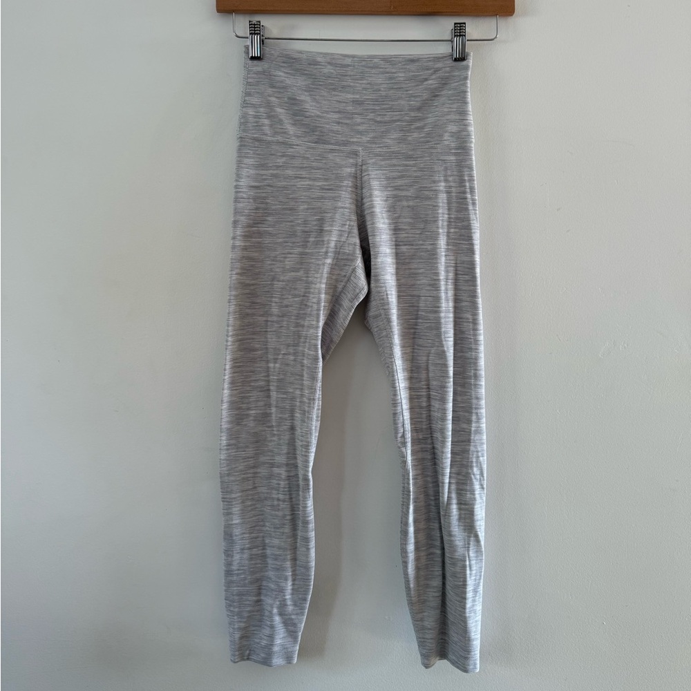 Lululemon Align Pant II High-Rise Pant 25” Heather Grey Stripe Size 6 Leggings